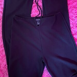 y2k black belly tie flared pants